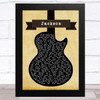 Johnny Cash Jackson Black Guitar Song Lyric Music Art Print