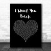 Jackson 5 I Want You Back Black Heart Song Lyric Music Art Print