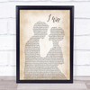 The Beatles I Will Song Lyric Man Lady Bride Groom Wedding Music Wall Art Print