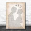 The Beatles Let It Be Man Lady Bride Groom Wedding Song Lyric Music Wall Art Print