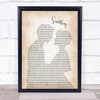 The Beatles Something Song Lyric Man Lady Bride Groom Wedding Music Wall Art Print