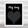 Mary Wells My Guy Black Heart Song Lyric Music Art Print