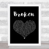 Trisha Yearwood Broken Black Heart Song Lyric Music Art Print