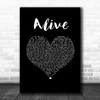 Sia Alive Black Heart Song Lyric Music Art Print