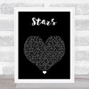 Simply Red Stars Black Heart Song Lyric Music Art Print