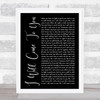 Hanson I Will Come To You Black Script Song Lyric Music Art Print