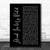 Alanis Morissette Hand In My Pocket Black Script Song Lyric Music Art Print