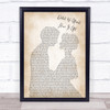 Whitney Houston Didn't We Almost Have It All Man Lady Bride Groom Wedding Song Lyric Music Wall Art Print