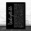 Nat King Cole Unforgettable Black Script Song Lyric Music Art Print