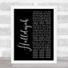 Alexander Burke Hallelujah Black Script Song Lyric Music Art Print