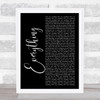 Jaden Smith Everything Black Script Song Lyric Music Art Print