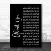 Cecilio & Kapono About You Black Script Song Lyric Music Art Print