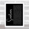 James Sometimes Black Script Song Lyric Music Art Print