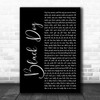 Led Zeppelin Black Dog Black Script Song Lyric Music Art Print