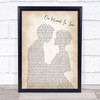 Whitney Houston One Moment In Time Man Lady Bride Groom Wedding Song Lyric Music Wall Art Print