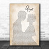 Sarah McLachlan Angel Man Lady Bride Groom Wedding Song Lyric Music Wall Art Print