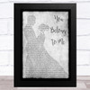 Jo Stafford You Belong To Me Grey Man Lady Dancing Song Lyric Music Art Print