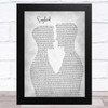 Fleetwood Mac Songbird Two Men Gay Couple Wedding Grey Song Lyric Music Art Print