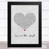 Joe Esposito You're the Best Grey Heart Song Lyric Music Art Print