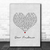 The Beatles Dear Prudence Grey Heart Song Lyric Music Art Print