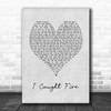 The Used I Caught Fire Grey Heart Song Lyric Music Art Print