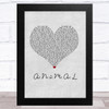 John Newman A.N.i.M.A.L Grey Heart Song Lyric Music Art Print