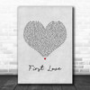 BTS First Love Grey Heart Song Lyric Music Art Print