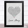 Layo & Bushwacka! Love Story Grey Heart Song Lyric Music Art Print