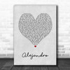 Lady Gaga Alejandro Grey Heart Song Lyric Music Art Print