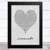 Internet Money Lemonade Grey Heart Song Lyric Music Art Print