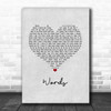 Boyzone Words Grey Heart Song Lyric Music Art Print