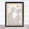 Spandau Ballet True Man Lady Bride Groom Wedding Song Lyric Music Wall Art Print