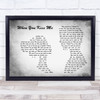 Shania Twain When You Kiss Me Man Lady Couple Grey Song Lyric Music Art Print