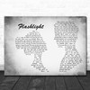 Jessie J Flashlight Man Lady Couple Grey Song Lyric Music Art Print