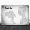 Wretch 32 Don't Go Man Lady Couple Grey Song Lyric Music Art Print