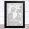 Caleb and Kelsey Bless The Broken Road Man Lady Bride Groom Wedding Grey Song Lyric Music Art Print