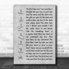 Roberta Flack The First Time Ever I Saw Your Face Grey Rustic Script Song Lyric Music Art Print