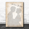 The Courteeners Take Over The World Man Lady Bride Groom Song Lyric Music Wall Art Print