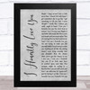 Olivia Newton-John I Honestly Love You Grey Rustic Script Song Lyric Music Art Print