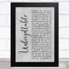 Nat King Cole Unforgettable Grey Rustic Script Song Lyric Music Art Print