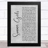 LFO Summer Girls Grey Rustic Script Song Lyric Music Art Print