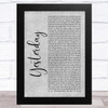 Diddy - Dirty Money feat. Chris Brown Yesterday Grey Rustic Script Song Lyric Music Art Print