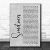 James Sometimes Grey Rustic Script Song Lyric Music Art Print