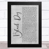 Led Zeppelin Black Dog Grey Rustic Script Song Lyric Music Art Print