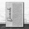 Rihanna Diamonds Grey Rustic Script Song Lyric Music Art Print