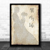 K-Ci & JoJo All My Life Man Lady Dancing Song Lyric Music Wall Art Print