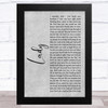 Brett Young Lady Grey Rustic Script Song Lyric Music Art Print