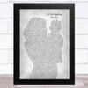 Oliver the Musical I'd Do Anything for You Mother & Baby Grey Song Lyric Music Art Print