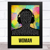 Mumford & Sons Woman Multicolour Man Headphones Song Lyric Music Art Print