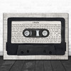 Placebo I Know Music Script Cassette Tape Song Lyric Music Art Print